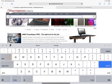 English on-screen keyboard