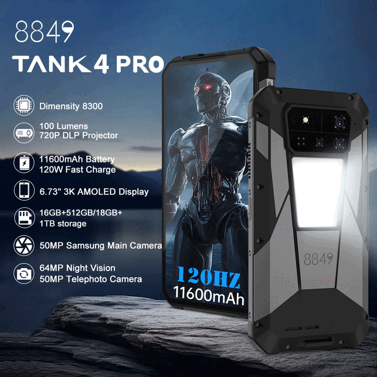 The 8849 Tank 4 Pro rugged smartphone key features (Image source: 8849)