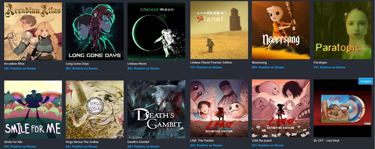 All the games included in the Humble Bundle Serenity Forge bundle (Image source: Humble Bundle)