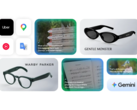 Google promo image showcases upcoming Android XR smart glasses platform with new eyewear designs from Gentle Monster and Warby Parker, alongside AI-powered features such as live translation, navigation, music recognition, visual search, and hands-free app