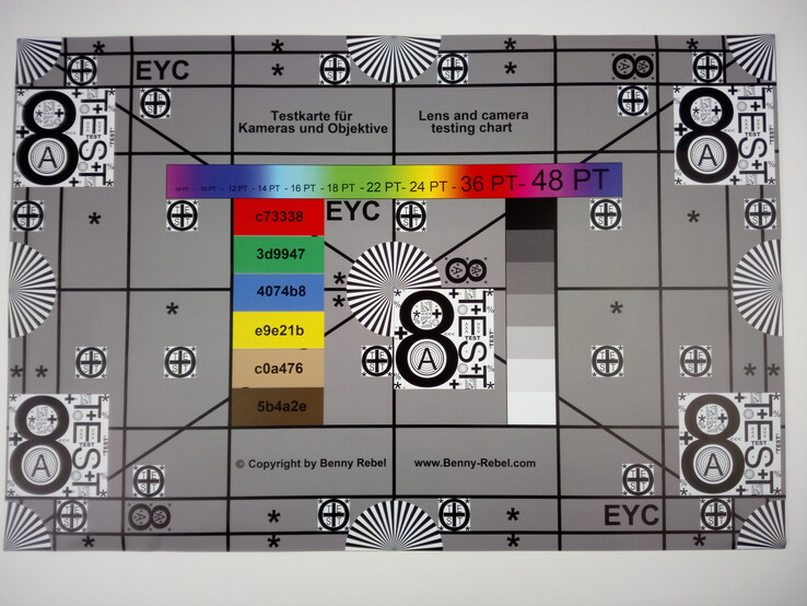 Photo of our test chart