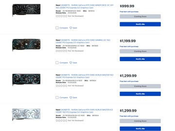 Gigabyte RTX 5080 Best Buy SKUs #1 (Image source: Best Buy)