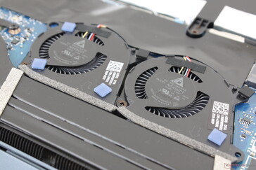 The twin fans are smaller than the fan on most other laptops
