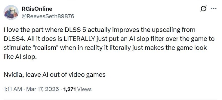 Nvidia DLSS 5 is AI slop.