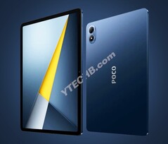 The Poco Pad M1 is rumoured to come in blue and black colourways. (Image source: Ytechb, edited)