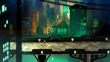 An image showing the city of Cloudbank in Transistor.