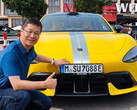 Xiaomi president posing with an SU7 Ultra registered in Germany (Image source: William Lu on Weibo)