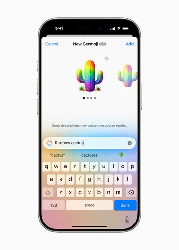 iOS Genmoji interface with a generated 