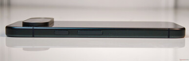 Right: Power button, Volume rocker