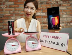 The G Pad IV 8.0 FHD LTE tablet weighs as much as a Coke can. (Source: LG)