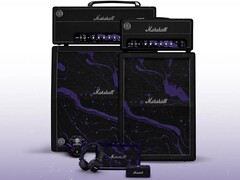 Marshall's amp, portable speaker and headphones have gotten a makeover in purple and black, with silver accents.