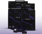 Marshall's amp, portable speaker and headphones have gotten a makeover in purple and black, with silver accents.