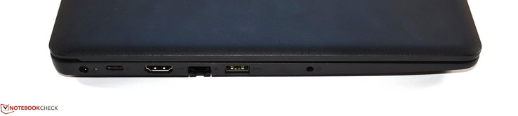 Left-hand side: power connector, USB 3.1 Type-C Gen 1, HDMI, RJ45 Ethernet, USB 3.0 Type-A, 3.5 mm jack