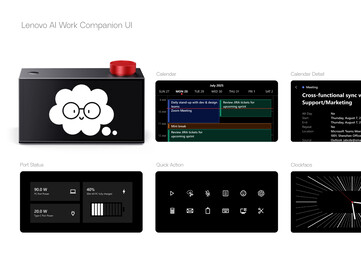 The Lenovo AI Work Concept will display port status, calendar, and schedules.