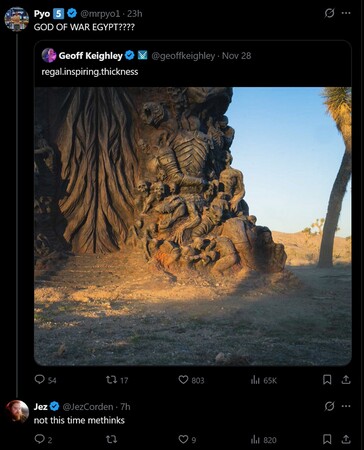 Jez Corden response to The Game Awards sculpture tease (Image source: screenshot, Jez Corden X account)