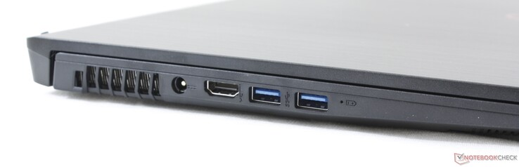 Left: AC adapter, HDMI 1.4, 2x USB 3.2 Gen. 1 Type-A