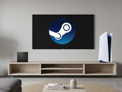 Steam Machine and PS5 seen in a living room