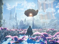 An image showing a spaceship in No Man's Sky.