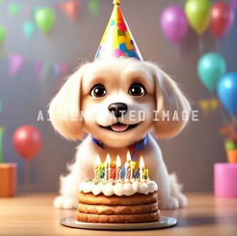 The image of Bailey generated by Image Playground. (Image source: Apple via WIRED)