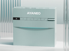 Ayaneo adorns the AM03 with two lighting areas, as well as top-mounted buttons and a dial of some kind. (Image source: Ayaneo)