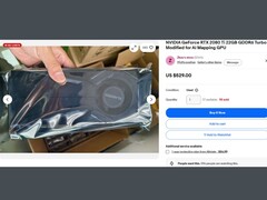 The eBay listing of the modified-for-AI Nvidia GeForce RTX 2080 Ti Turbo 22GB GDDR6