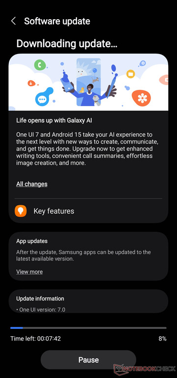 One UI 7 contains a massive changelog. (Image source: Notebookcheck)