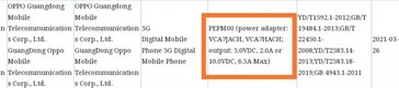 The candidate Reno6 series might also launch with Android 11 out of the box. (Source: Twitter, TENAA)