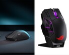 ROG Gladius IV Ace (left) and ROG Spatha X 65K (right) gaming mice.