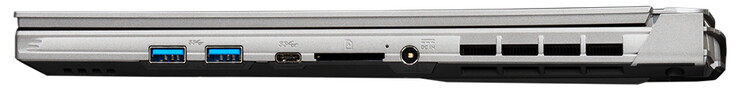 Right side: 2x USB 3.2 Gen 1 (Type-A), USB 3.2 Gen 1 (Type-C), memory card reader (SD), power supply