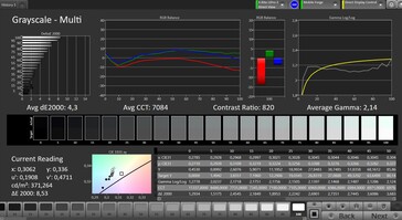 CalMAN Grayscale – "bright" color mode