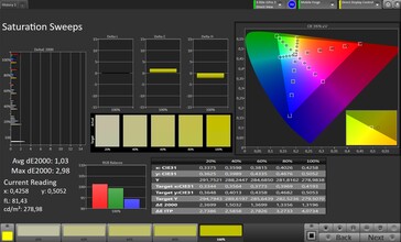 Color saturation (profile: Pro target color space: sRGB) - inner display