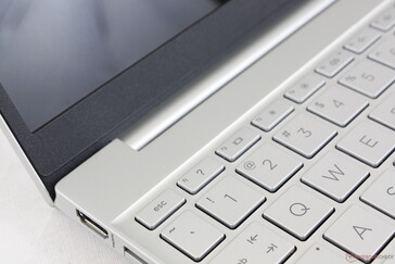The inner bezels are plastic and look cheaper than the rest of the laptop