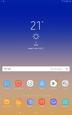 Default home screen in tablet mode