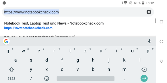 Keyboard in landscape mode