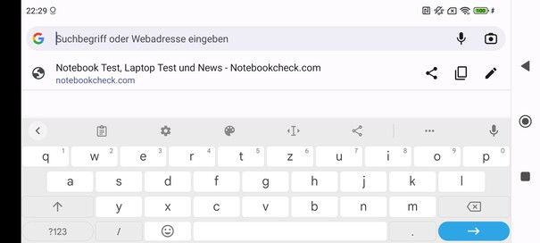 Keyboard in landscape mode