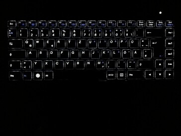 The Tuxedo Book BU1307’s keyboard backlight