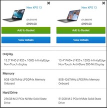 XPS 13 9305 (L) and XPS 13 9310 (R). (Image source: Dell)