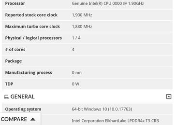 Intel Elkhart Lake 3DMark listing. (Image Source: @TUM_APISAK on Twitter)