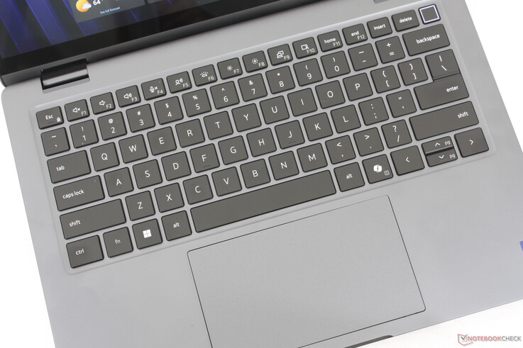 Keys are slightly larger and with crisper feedback than the keys on the older Latitude 7450 2-in-1. 12.5 x 7.2 cm clickpad