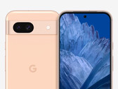 The Pixel 8a with its Hematite wallpaper. (Image source: @OnLeaks & SmartPrix - edited)