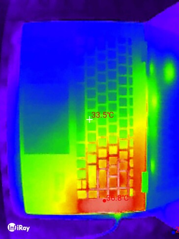 Thermal image of a laptop
