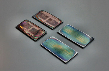 The four Threadripper dies sanded to different layers. (Source: de8auer)