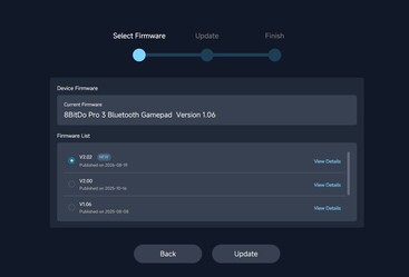 The web tool supports both controllers...