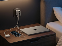 Anker’s new Charger (100W, 3 Ports, Smart Display) (pictured) is now available in silver in the US. (Image source: Anker)