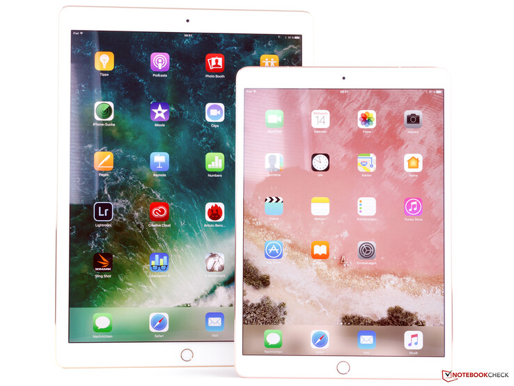 Apple iPad Pro 10.5 (front) and Apple iPad 12.9 (2017)