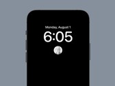 iOS 16's AOD implementation does not show a background image when using a third-party wallpaper. (Image source: @rhogelleim)