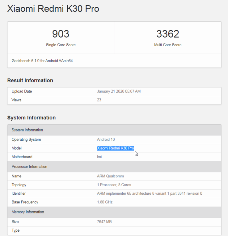 (Image source: Geekbench via @xiaomishka)