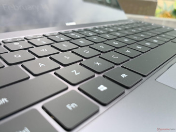 The keyboard is larger than it was on the MateBook X for a roomy and comfortable typing experience