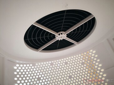 The fan inside the A9 draws air from below and expels fresh air above