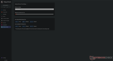 Keychron Launcher debounce and wireless time-out options. 
